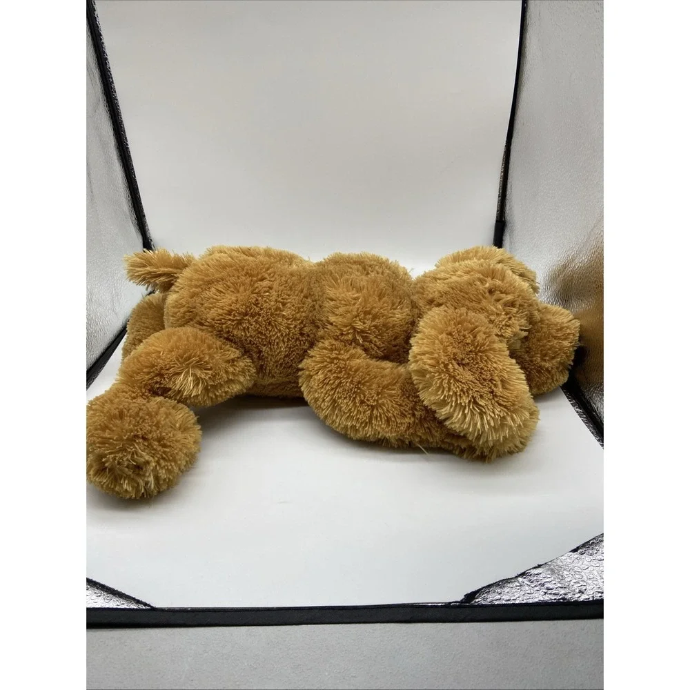 Ty Pluffies Lot 2 Plush Dog Toys Shaggy Tan Puppy and Brown White Bulldog 2004